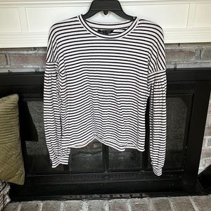 Banana Republic black and cream striped top
